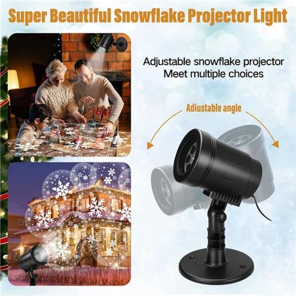 Christmas Snowflake Projector Lights, IP65 Waterproof, LED Christmas Light - Picture 4 of 6
